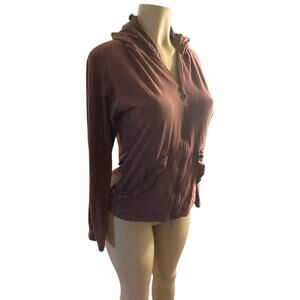 Women M Kavu Zip Hooded Jacket Coat Organic Cotton Purple Hoodie Sweatshirt